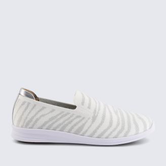 HOMYPED WOMENS JERICO WHITE ZEBRA