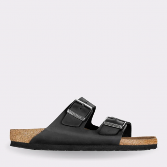 BIRKENSTOCK ARIZONA BLACK OILED LEATHER REGULAR