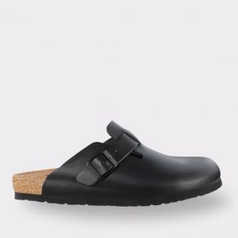 BIRKENSTOCK UNISEX BOSTON BLACK SMOOTH LEATHER REGULAR