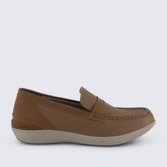 HOMYPED WOMENS GLEE PENNY LOAFER DARK BEIGE